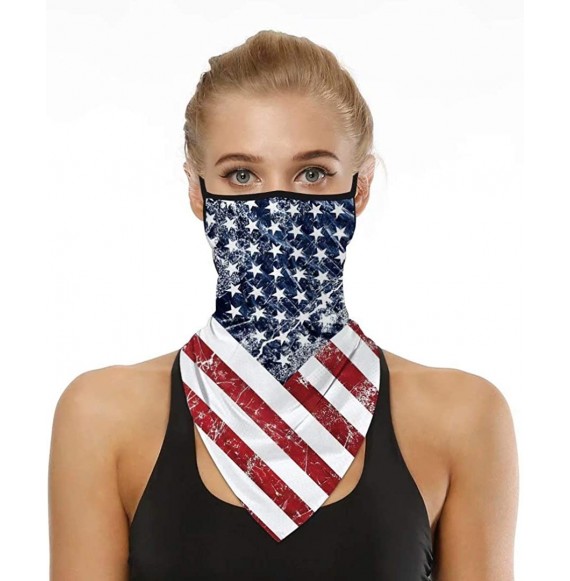 Balaclavas Seamless Bandana Triangle Face Scarf Ear Loops Neck Gaiter Cover- Motorcycle Face Bandana for Women Men - CR198KWSGY0