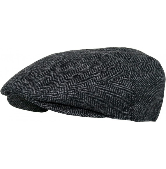 Skullies & Beanies Men's Premium Wool Blend Classic Flat IVY newsboy Collection Hat - 1935-charcoal - CG127FDNFD5