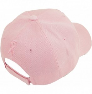 Baseball Caps Pink Ribbon Embroidery Hat Adjustable Breast Cancer Awareness Baseball Cap - Pink - C518EC4ZE9A