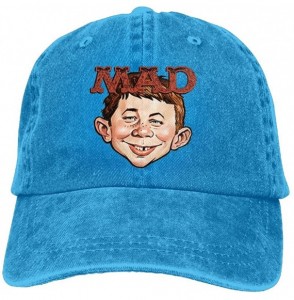 Baseball Caps Magazine Absolutely MAD Cap Adjustable Vintage Washed Denim Baseball Cap Dad Hat - Royalblue - CM18DW0YA7U