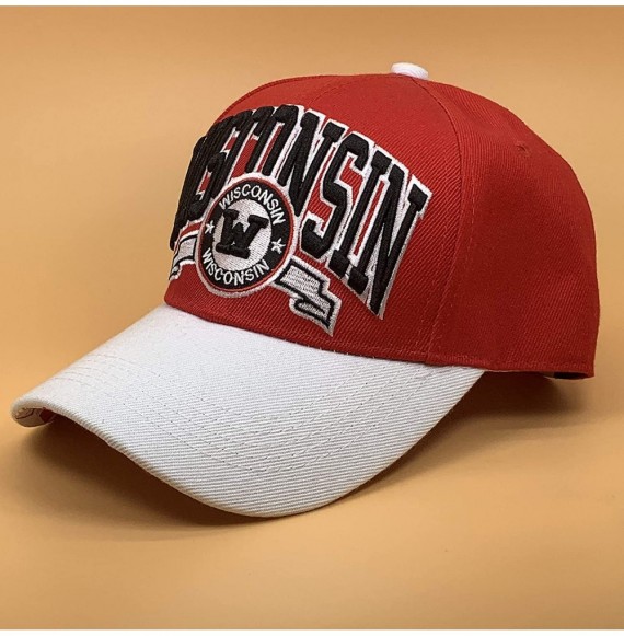 Baseball Caps Baseball Fites Hat Caps for Men Women Dad Gift Best Sport Team Apparel Dad Hats Football - Wisconsin - C418TLKOEI4