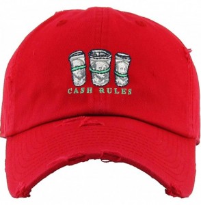 Baseball Caps Dad Hat Trust No One Hustle Savage Vibe Baseball Cap Adjustable Cotton Vintage - (8.5) Red Cash Rules Vintage -...