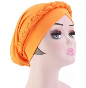 Skullies & Beanies Chemo Cancer Turbans Cap Twisted Braid Hair Cover Wrap Turban Headwear for Women - Single Braid a Purple -...