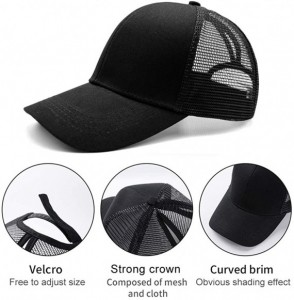 Baseball Caps High Ponytail Baseball Hat Cap for Women- Messy Bun Trucker Hat Ponycap Dad Hat Golf Sun Hat - Black&camo(mesh)...