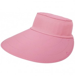 Sun Hats Women Sun Flap Cap Wide Brim Fishing Hat with Removable Face Mask & Neck Flap UPF 50+ - Pink - CE194EU7GHZ