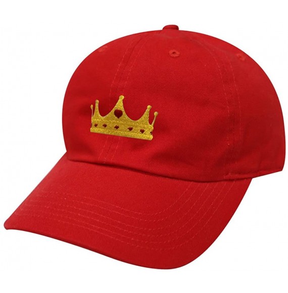 Baseball Caps Crown Cotton Baseball Dad Cap - Red - CD17YQQ7OM5