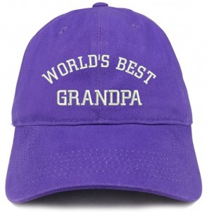 Baseball Caps World's Best Grandpa Embroidered Brushed Cotton Cap - Purple - CM18CSC2579