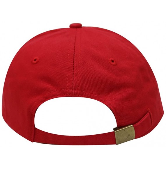 Baseball Caps Crown Cotton Baseball Dad Cap - Red - CD17YQQ7OM5