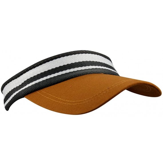Baseball Caps Summer Outdoor Sports Beathable Long Brim Empty Top Baseball Sun Cap Hat Visor - Striped Khkai - CI18S9TX5MK