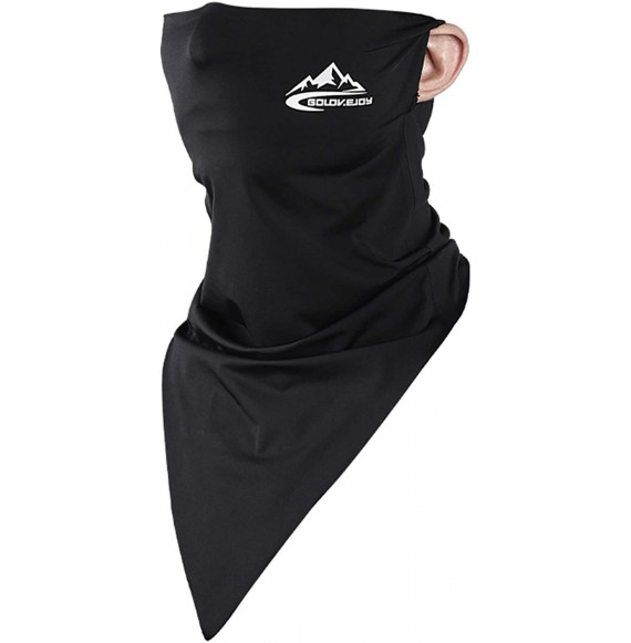 Balaclavas Cooling Ear Loops Neck Gaiter Bandana Mask Face Scarf Balaclava for Men & Women - 07-black - C0197NZNOA2