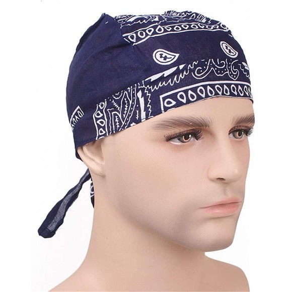 Skullies & Beanies Durag Skull Cap Cotton Biker Motorcycle Bandana Head Wrap Du Doo Do Rag Rags - Coffee-2pcs - CC197TXTUAK