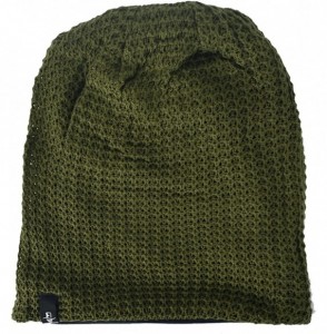 Skullies & Beanies Mens Slouchy Long Oversized Beanie Knit Cap for Summer Winter B08 - Green - CZ12M0HUC3H