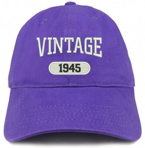 Baseball Caps Vintage 1945 Embroidered 75th Birthday Relaxed Fitting Cotton Cap - Purple - C8180ZMCNZ5