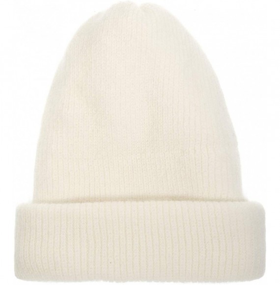 Skullies & Beanies Womens Winter Beanie Hat with Wool- Ripped Beanie- Mustard Slouch Beanie Women - White - CS18XQE7QZE