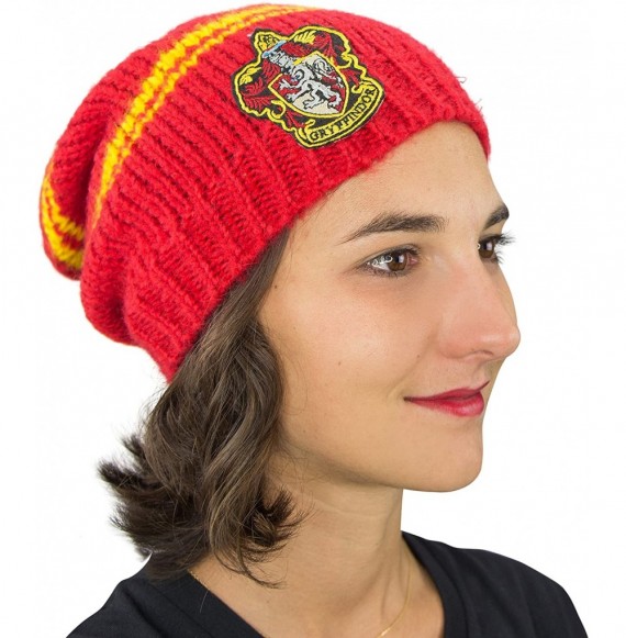 Skullies & Beanies Harry Potter Beanie Hat Knit Cap - Official - Slouchy Red Gryffindor (Adult) - CC185TK7XX7