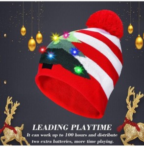 Skullies & Beanies LED Light Up Beanie Hat Christmas Cap for Women Children- Party- Bar - Multicolor-035 - C318WLCKAT9