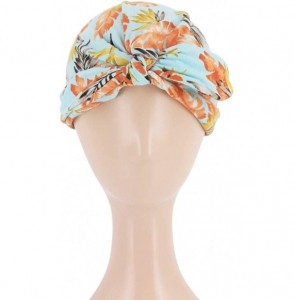 Skullies & Beanies Shiny Flower Turban Shimmer Chemo Cap Hairwrap Headwear Beanie Hair Scarf - Blue2 - CF18WXHR4K8