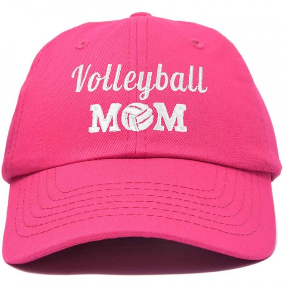 Baseball Caps Volleyball Mom Premium Cotton Cap Womens Hats for Mom - Hot Pink - C818IWIDX6U