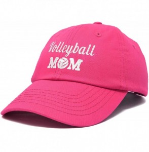 Baseball Caps Volleyball Mom Premium Cotton Cap Womens Hats for Mom - Hot Pink - C818IWIDX6U