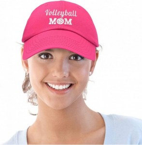 Baseball Caps Volleyball Mom Premium Cotton Cap Womens Hats for Mom - Hot Pink - C818IWIDX6U