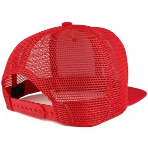 Baseball Caps Texas State Outline Embroidered Cotton Flat Bill Mesh Back Trucker Cap - Red - C8185YO2SRO