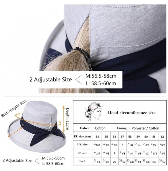 Sun Hats Womens 100% Cotton Bucket Sun Hat UPF 50 Chin Strap Adjustable Packable Wide Brim - Black99002 - CG18NA5G9HQ