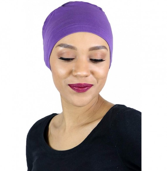 Skullies & Beanies Cancer Headwear Sleeping Coverings Turbans - Purple - CI18OWUTXL8