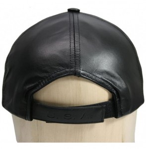 Baseball Caps Genuine Cowhide Leather Adjustable Baseball Cap Made in USA - Dark Grey - CP11XLMEBZ1