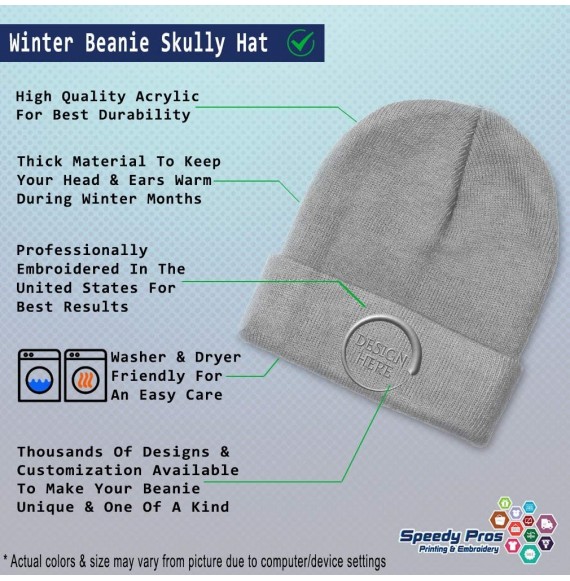 Skullies & Beanies Custom Beanie for Men & Women Pembroke Welsh Corgi Dog B Embroidery Acrylic - Light Grey - CQ18ZS23WYX