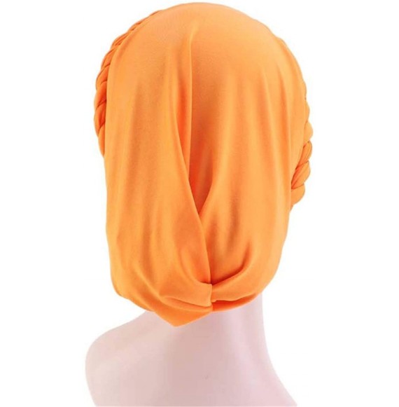 Skullies & Beanies Chemo Cancer Turbans Cap Twisted Braid Hair Cover Wrap Turban Headwear for Women - Single Braid a Yellow -...