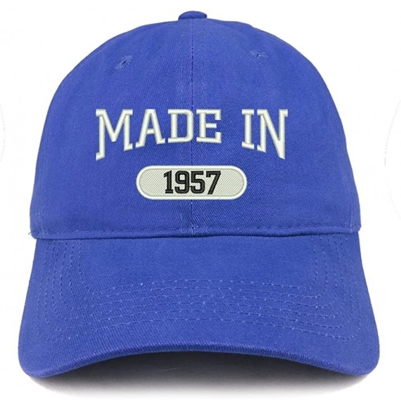 Baseball Caps Made in 1957 Embroidered 63rd Birthday Brushed Cotton Cap - Royal - CR18C980C9T