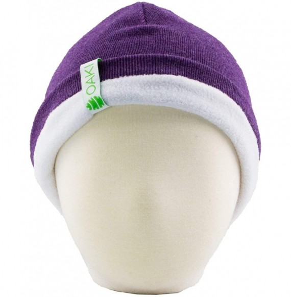 Skullies & Beanies Kid's Wool Beanie - Purple/White - CC18DZW70N3