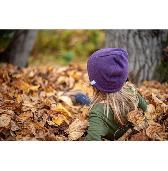 Skullies & Beanies Kid's Wool Beanie - Purple/White - CC18DZW70N3