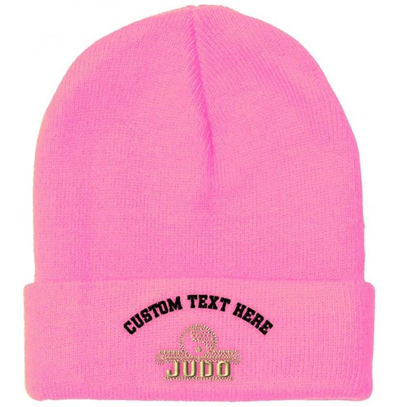 Skullies & Beanies Custom Beanie for Men & Women Judo Sports A Embroidery Acrylic Skull Cap Hat - Soft Pink - CA18ZS4O6TR