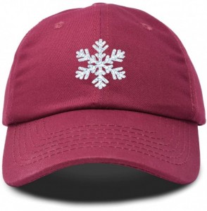 Baseball Caps ICY Snowflake Hat Womens Baseball Cap - Maroon - CY18ZQ3S6Y7