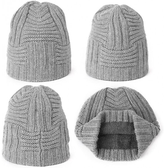 Skullies & Beanies Women's Winter Knitted Pom Beanie Ski Hat/Visor Beanie Newsboy Cap Wool/Acrylic - 89222grey - CK193DYE9NC