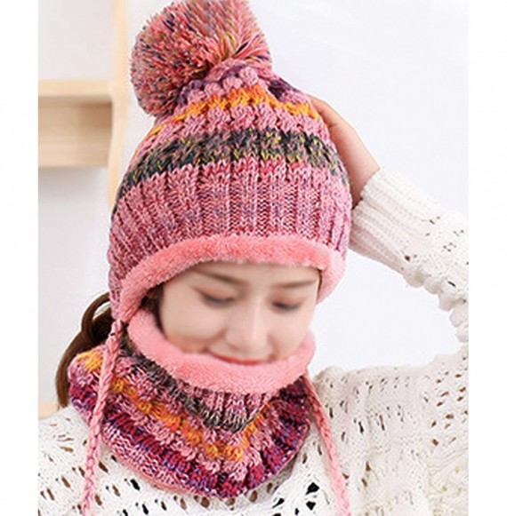 Skullies & Beanies Women Beanies Skull Ski Cap Infinity Neck Warmer - Pink - CK188UTYR6G