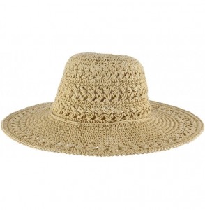 Sun Hats Women's Big Brim Crocheted Toyo Hat - Natural - C31126YJ9WZ