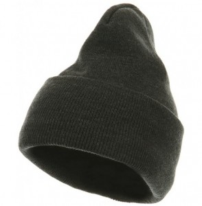 Skullies & Beanies Fleece Lined Cuff Plain Beanie - Charcoal - Charcoal - CG114YSQ3D9