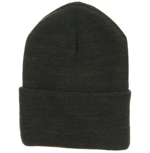 Skullies & Beanies Fleece Lined Cuff Plain Beanie - Charcoal - Charcoal - CG114YSQ3D9