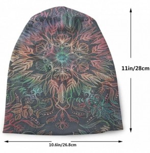 Skullies & Beanies Winter Sunset Mandala Charcoal Beanie - CN18ZCSC6U9