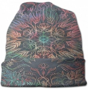 Skullies & Beanies Winter Sunset Mandala Charcoal Beanie - CN18ZCSC6U9