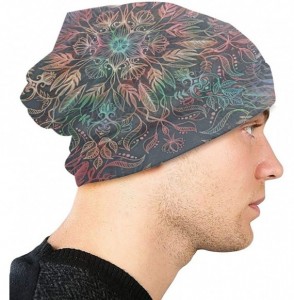 Skullies & Beanies Winter Sunset Mandala Charcoal Beanie - CN18ZCSC6U9