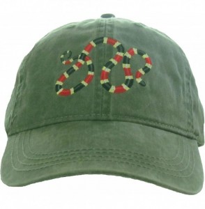 Baseball Caps Coral Snake Embroidered Cotton Cap Green - CK128PK6VT7