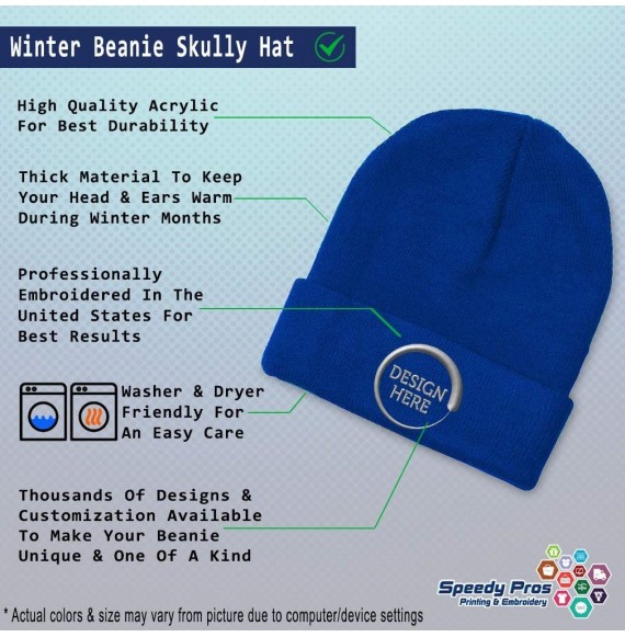 Skullies & Beanies Custom Beanie for Men & Women Love Dinosaur Embroidery Acrylic Skull Cap Hat - Royal Blue - CF18ZS466I8