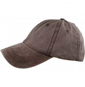 Baseball Caps Ponytail Baseball Hat Distressed Retro Washed Cotton Twill - Coffee - CG18K6D03LL