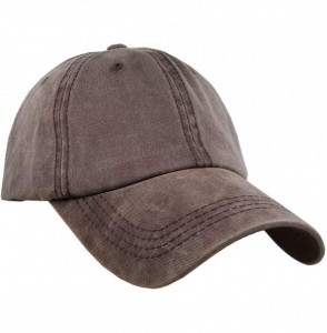 Baseball Caps Ponytail Baseball Hat Distressed Retro Washed Cotton Twill - Coffee - CG18K6D03LL