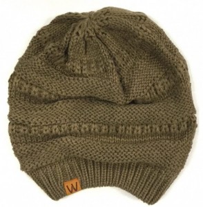 Skullies & Beanies Winter Warm Knitted Infinity Scarf and Beanie Hat - Brown Beaver - CK12FLPTFRT