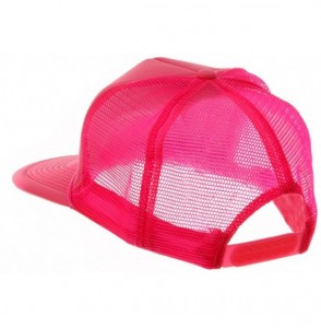 Baseball Caps 5 Panel Neon Color Poly Mesh Cap - Neon Pink - Pink - CO114F2OUCZ