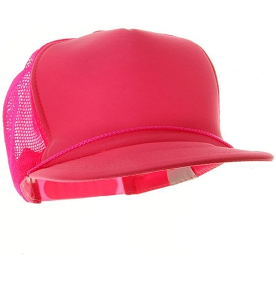 Baseball Caps 5 Panel Neon Color Poly Mesh Cap - Neon Pink - Pink - CO114F2OUCZ